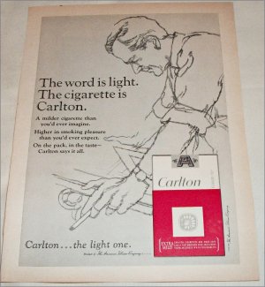 1965 Carlton Cigarette The Word Is Light ad #2