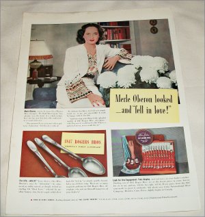 1940 1847 Rogers Brothers Silverplate ad featuring Merle Oberon