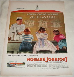 1956 Howard Johnsons Ice Cream ad