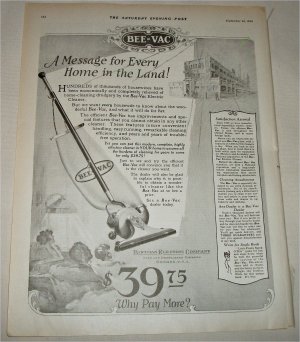 1924 Bee-Vac Electric Cleaner ad
