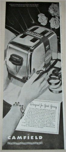 1947 Camfield Automatic Toaster ad