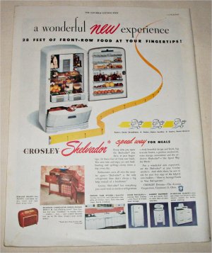 1947 Crosley Shelvador Refrigerator ad