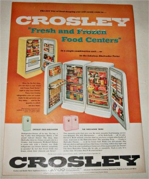 1956 Crosley Shelvador Twins Refrigerators ad