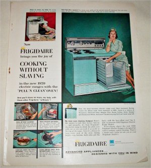 1959 Frigidaire Pull and Clean Oven ad