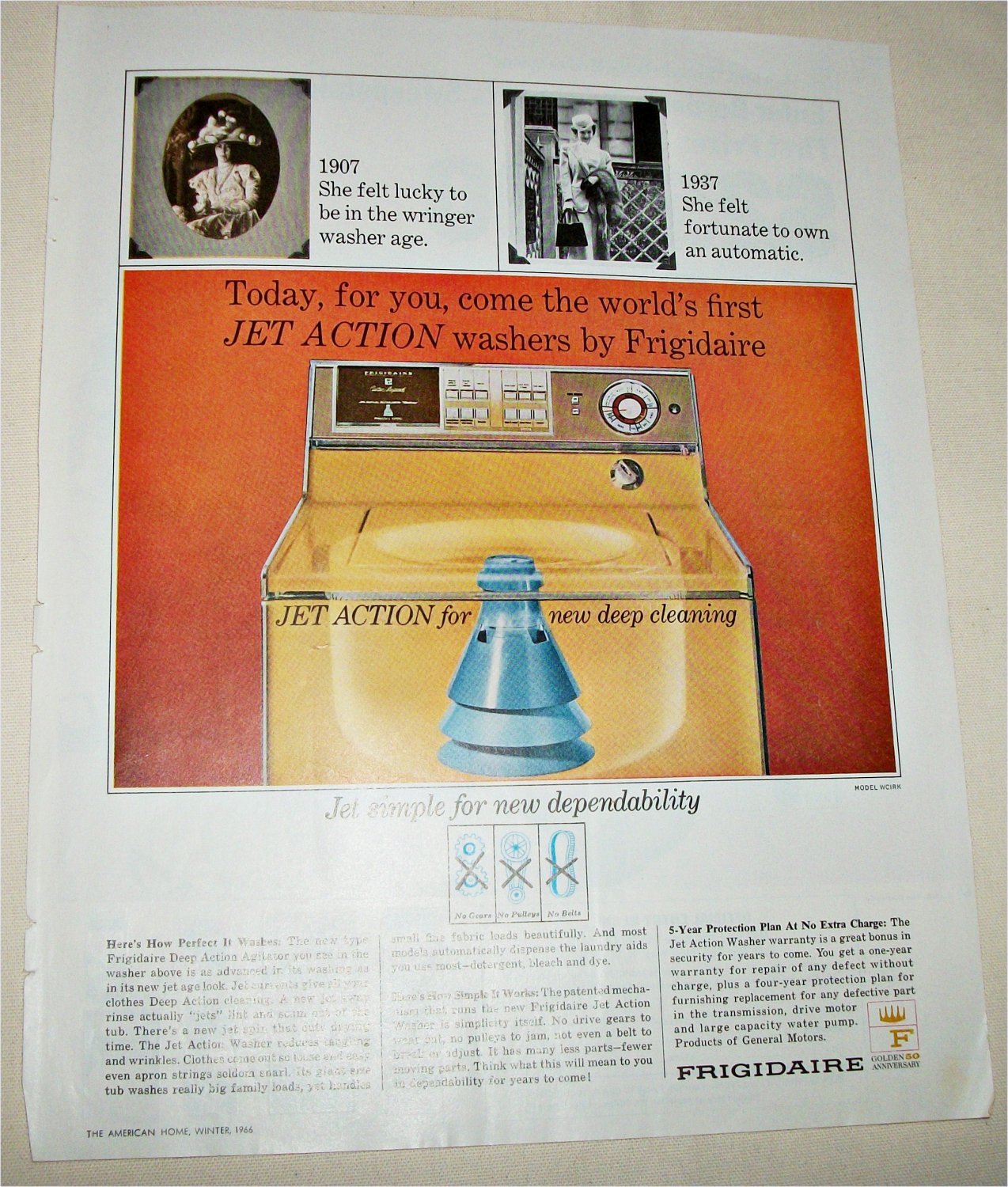 1966 Frigidaire Jet Action Washing Machine ad