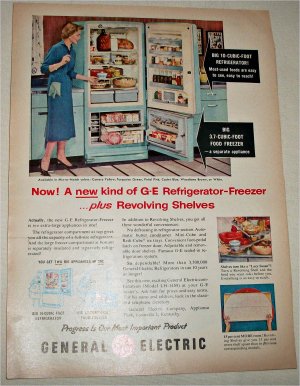 1955 GE Refrigerator Freezer ad