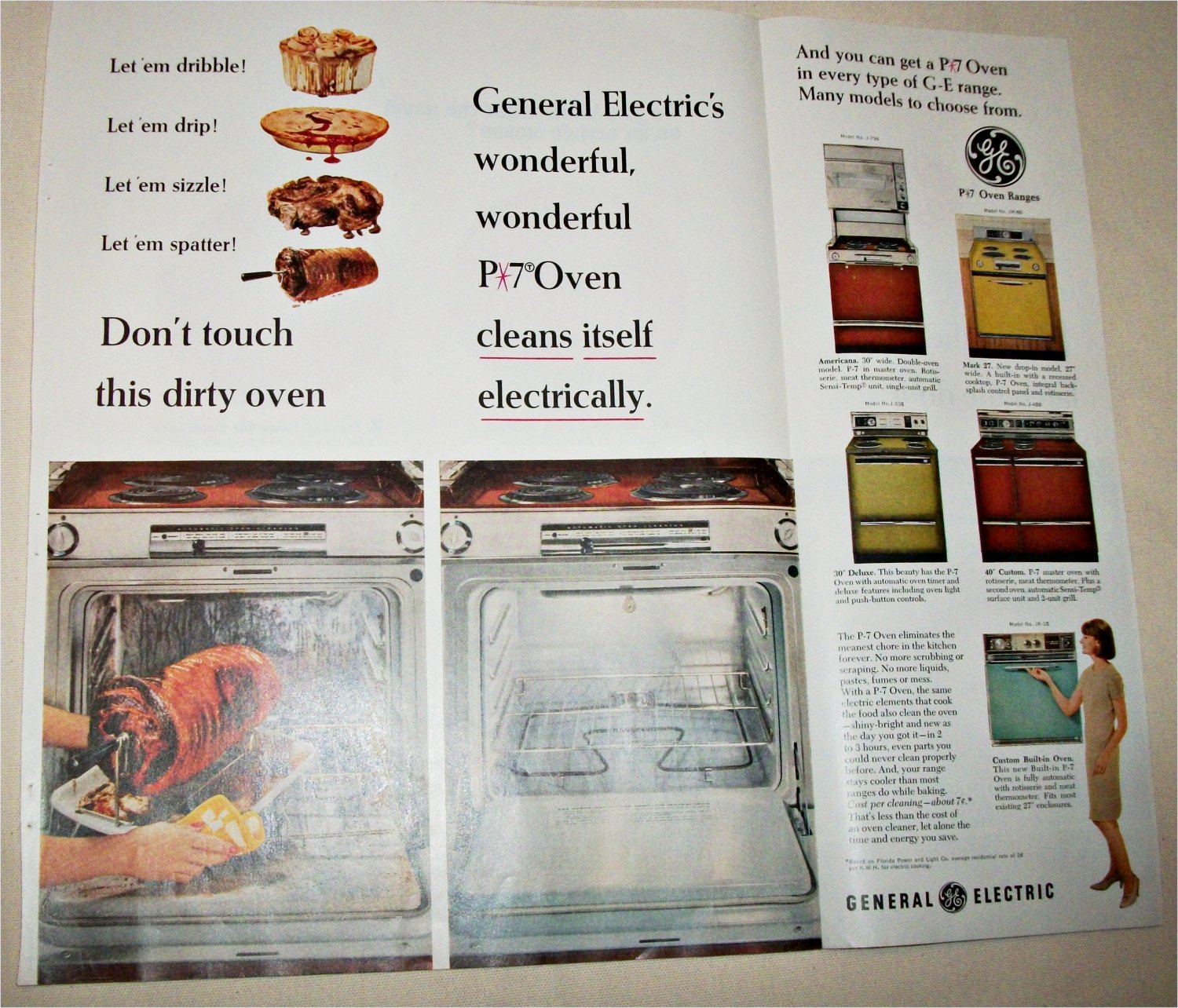 1966 GE P7 Self Cleaning Oven ad