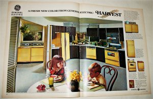 1968 GE Harvest Colored Appliances ad