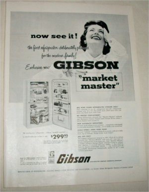1955 Gibson Market Master Refrigerator ad