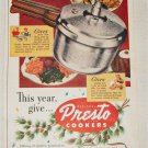 1951 Presto Cookers Christmas ad
