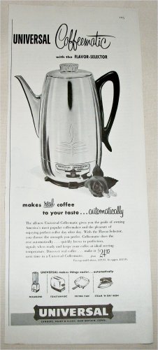 1956 Universal Coffeematic ad