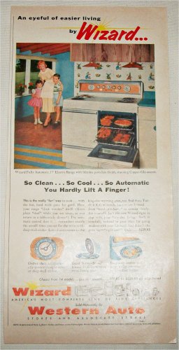 1956 Western Auto Wizard Electric Range ad