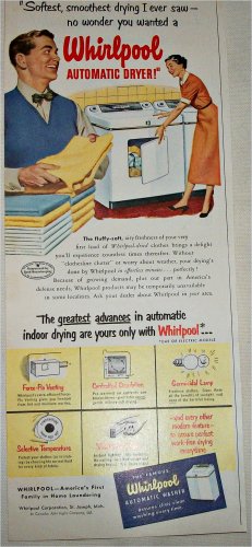 1951 Whirlpool Automatic Dryer ad