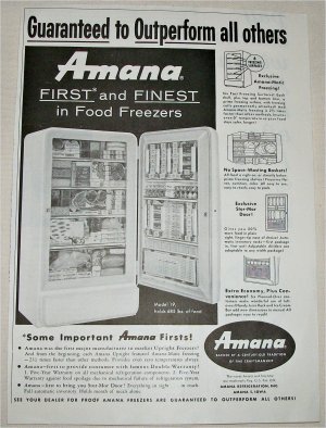 1958 Amana Model 19 Refrigerator ad