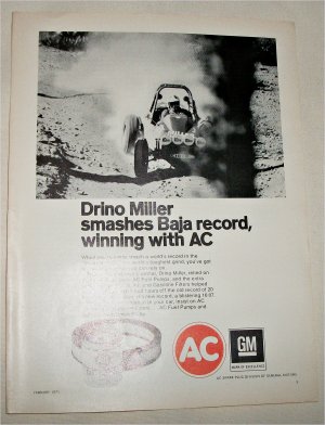 1971 AC Oil Filter ad featuring Drino Miller