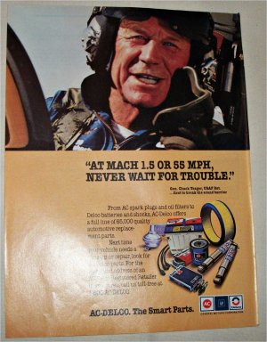 1986 AC-Delco Parts ad featuring Chuck Yeager
