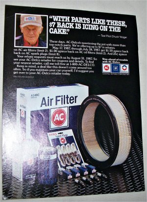 1987 AC-Delco Parts ad featuring Chuck Yeager