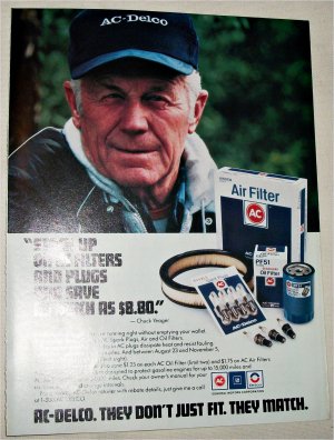 1988 AC-Delco Parts ad featuring Chuck Yeager