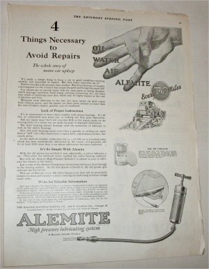 1924 Alemite Lubricating System ad