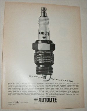 1963 Auto-Lite Power Tip Spark Plug ad