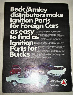 1972 Beck/Arnley Auto Parts ad
