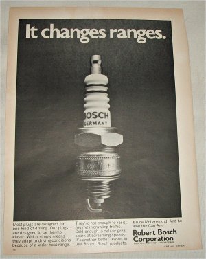 1970 Bosch Changes Ranges Spark Plug ad