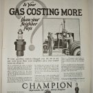 1925 Champion Spark Plugs ad