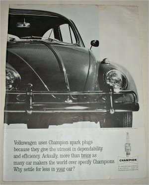 1963 Champion Spark Plugs Volkswagon ad