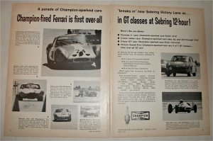 1963 Champion Spark Plugs Ferrari's at Sebring ad