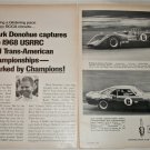 1968 Champion Spark Plugs ad featuring Mark Donohue