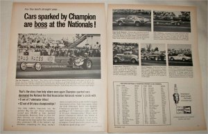 1968 Champion Spark Plugs NHRA Nationals ad