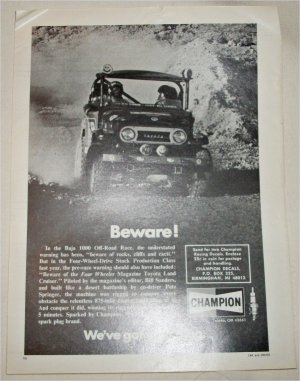 1974 Champion Spark Plugs Beware ad