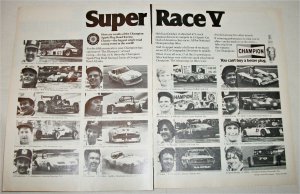 1978 Champion Spark Plugs Super Race V ad