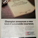 1984 Champion Spark Plugs Insurance ad