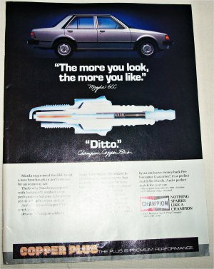 1984 Champion Spark Plugs Mazda ad