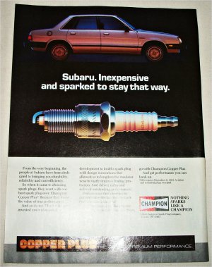 1984 Champion Spark Plugs Subaru ad