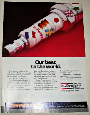 1984 Champion Spark Plugs World ad