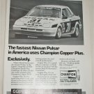1985 Champion Copper Plus Spark Plugs Nisson Pulsar ad