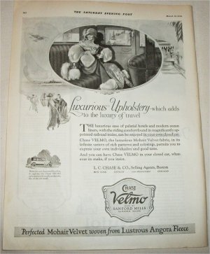 1924 Chase Velmo Mohair Auto Fabric ad