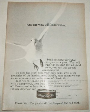 1970 Classic Car Wax ad