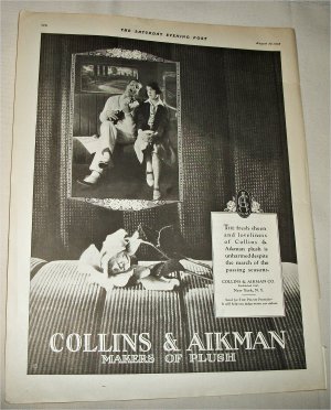 1925 Collins & Aikman Plush Auto Interiors ad