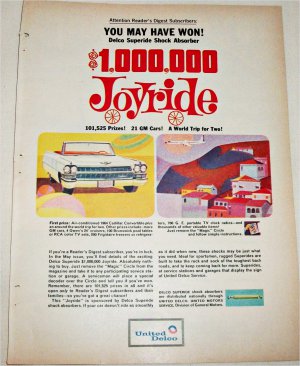 1964 Delco Shock Absorber Contest ad