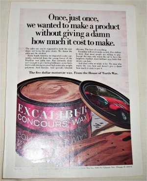 1972 Excalibur Concours Car Wax ad
