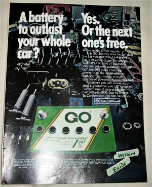 1970 Exide Battery ad