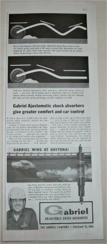 1959 Gabriel Shock Absorbers ad featuring Lee Petty