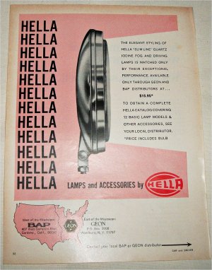 1968 Hella Lamps ad