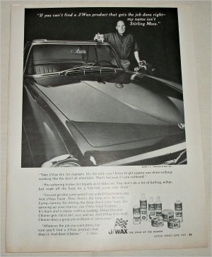 1967 J Wax ad featuring Stirling Moss