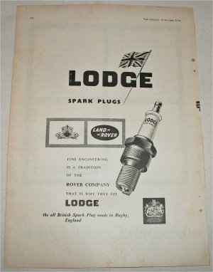 1959 Lodge Spark Plugs ad from the UK