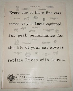 1960 Lucas Electrical Services ad