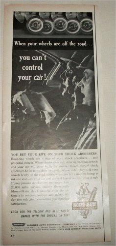 1962 Monroe-Matic Shock Absorbers ad